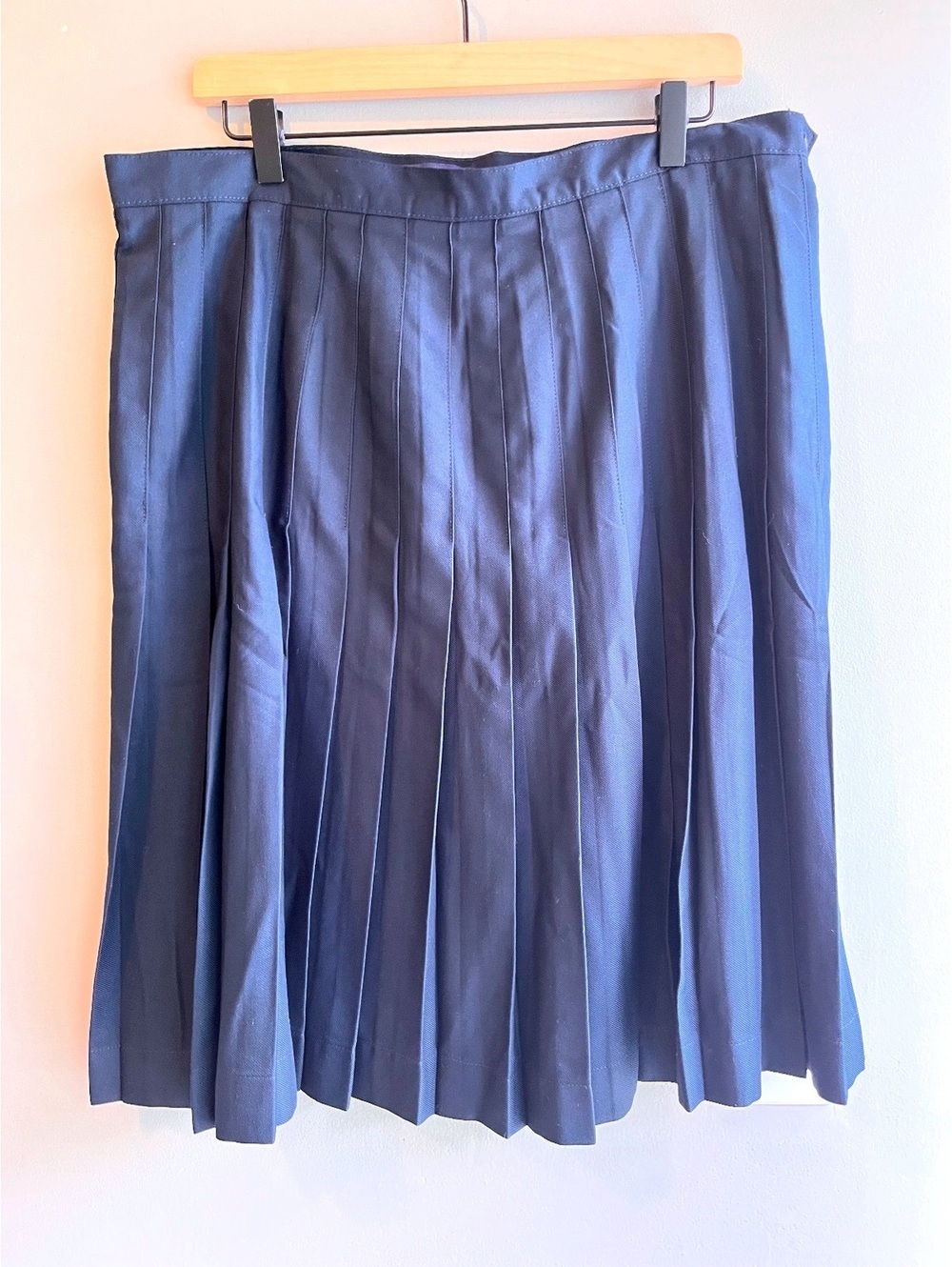 Lands End Dark Navy Pleated School Uniform Skirt Size 14